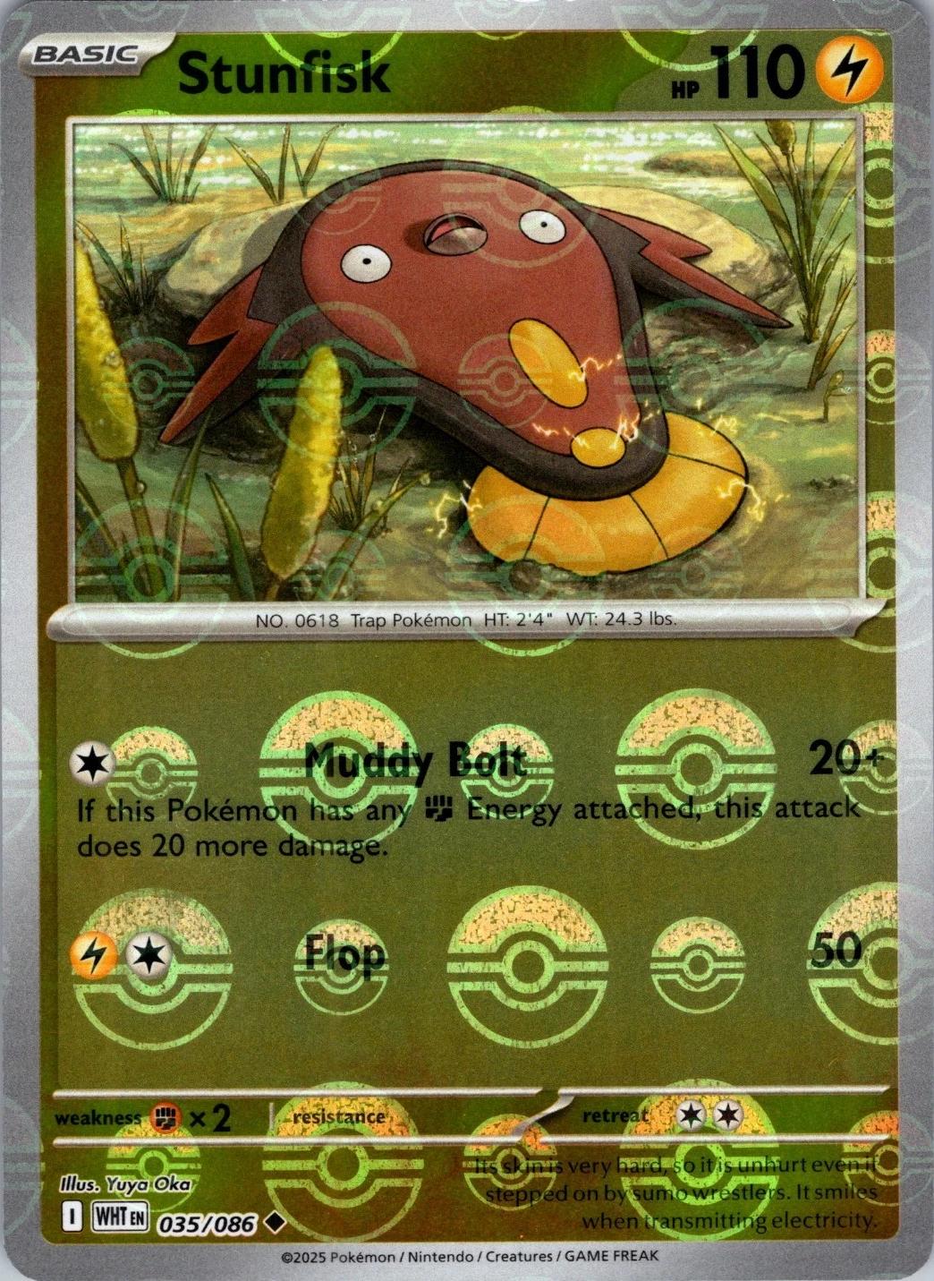 White Flare Stunfisk [Poke-Ball] Pokémon card